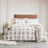 175 GSM Egyptian Cotton Flannelette Quilt Cover Set Buffalo Checks by Park Avenue