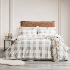 175 GSM Egyptian Cotton Flannelette Quilt Cover Set Buffalo Checks by Park Avenue