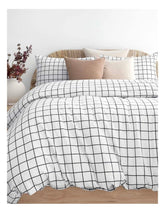 Grid Black Flannelette Quilt Cover Set by Bambury