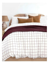 Grid Boysenberry Flannelette Quilt Cover Set by Bambury