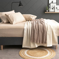 175 GSM Egyptian Cotton Flannelette Fitted and Pillow Case Set Diamond by Park Avenue