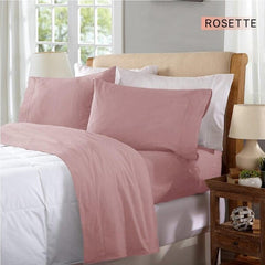 100% Egyptian Cotton Rosette Flannelette Sheet Set