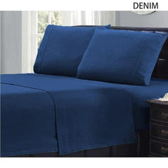 Ultra Soft Micro Flannel Denim Sheet Set