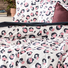 175 GSM Egyptian Cotton Flannelette Snow Leopard Quilt Cover Sets by Park Avenue