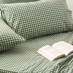 175 GSM Egyptian Cotton Flannelette Sheet Set Gingham by Park Avenue