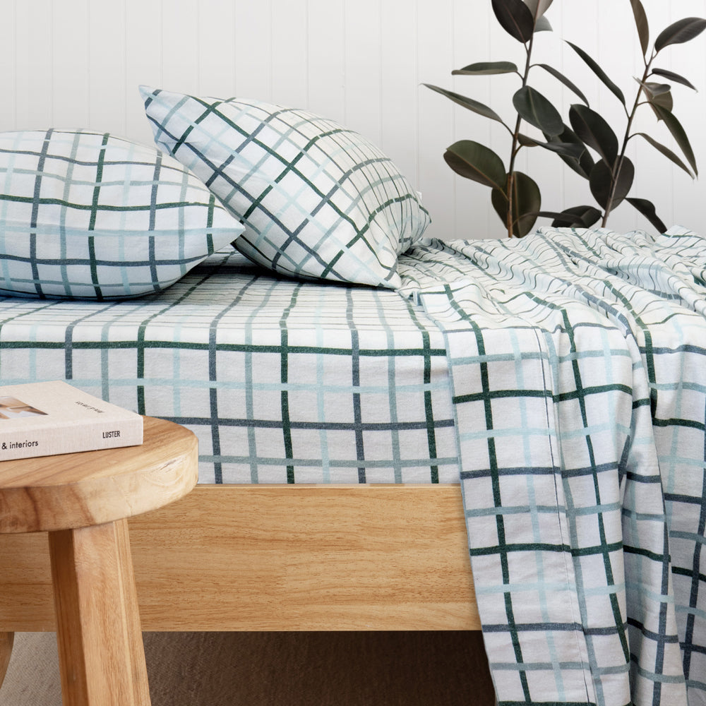Campbell Flannelette Sheet Set by Bambury