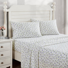 Virginia Heather Printed Flannelette Cotton Sheet Set by Laura Ashley