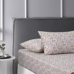 Lisa Ochre Printed Cotton Fitted Sheet Set by Accessorize