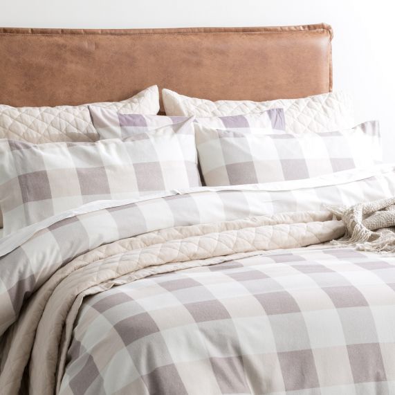 175 GSM Egyptian Cotton Flannelette Quilt Cover Sets by Park Avenue Buffalo Checks