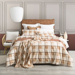 175 GSM Egyptian Cotton Flannelette Quilt Cover Sets by Park Avenue Twill Checks